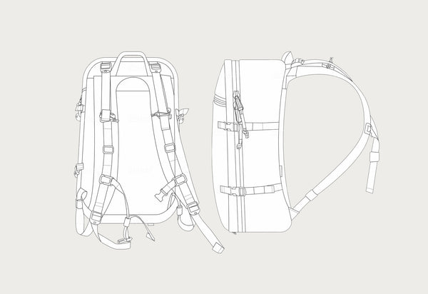 Custom backpack sketch series